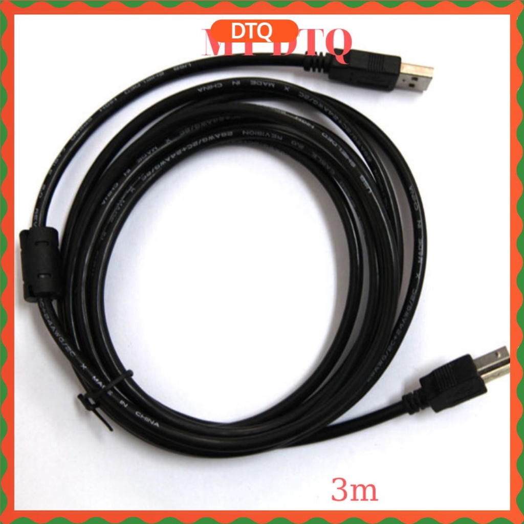 Dây Máy In USB 3m Đen kết nối máy in với máy tính