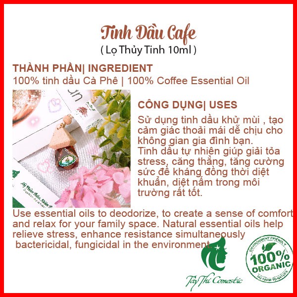 Tinh Dầu Cà Phê Nguyên Chất Tây Thi Lọ Thủy Tinh 10ml