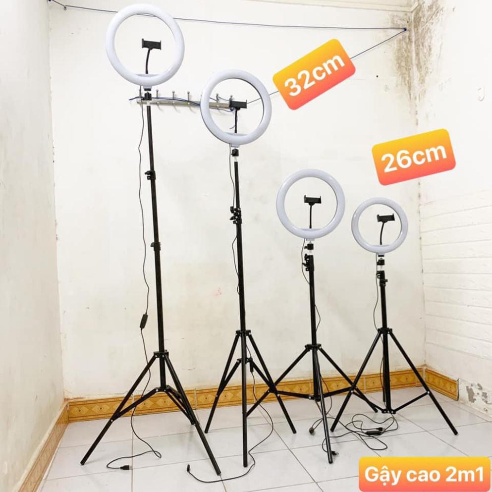 Đèn Livestream 32cm, Đèn livestream 3 chế độ sáng hỗ trợ Bán hàng, Trang điểm, Chân đế thép không gỉ vững chắc