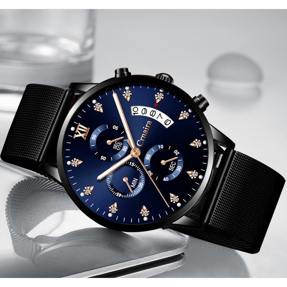 Đồng Hồ Nam Chính Hãng CRNAIRA Thời Trang Japan FULL 6 Kim Dây Thép Lưới Cao Cấp Không Gỉ Có Lịch Ngày Đẹp Giá Rẻ | BigBuy360 - bigbuy360.vn