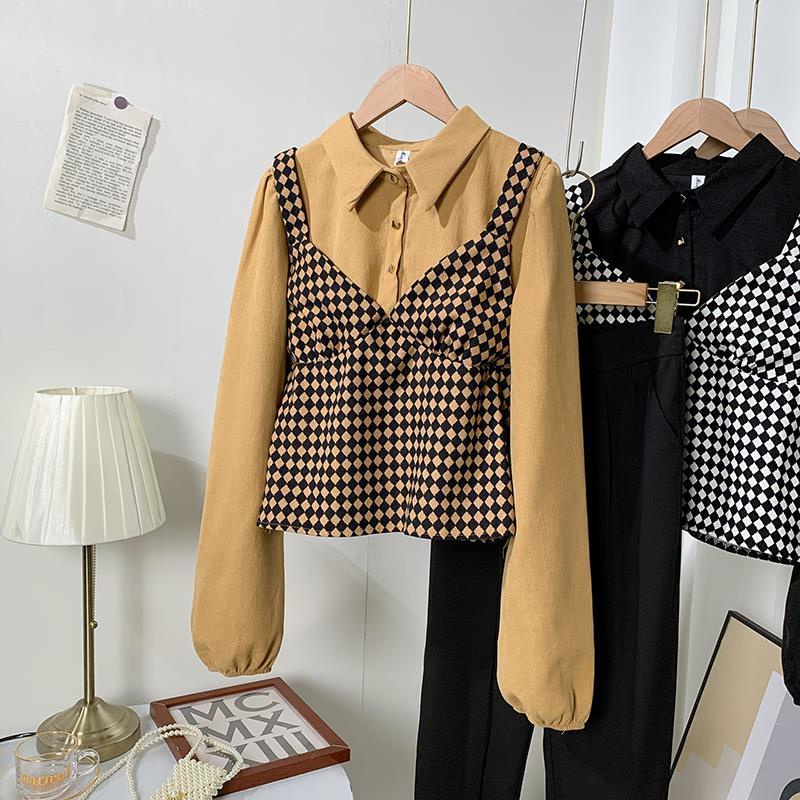 Áo Sơ Mi Ngắn Hai Dây Giả Hai Lớp Mẫu Mới 2022 Dành Cho Bạn Nữ