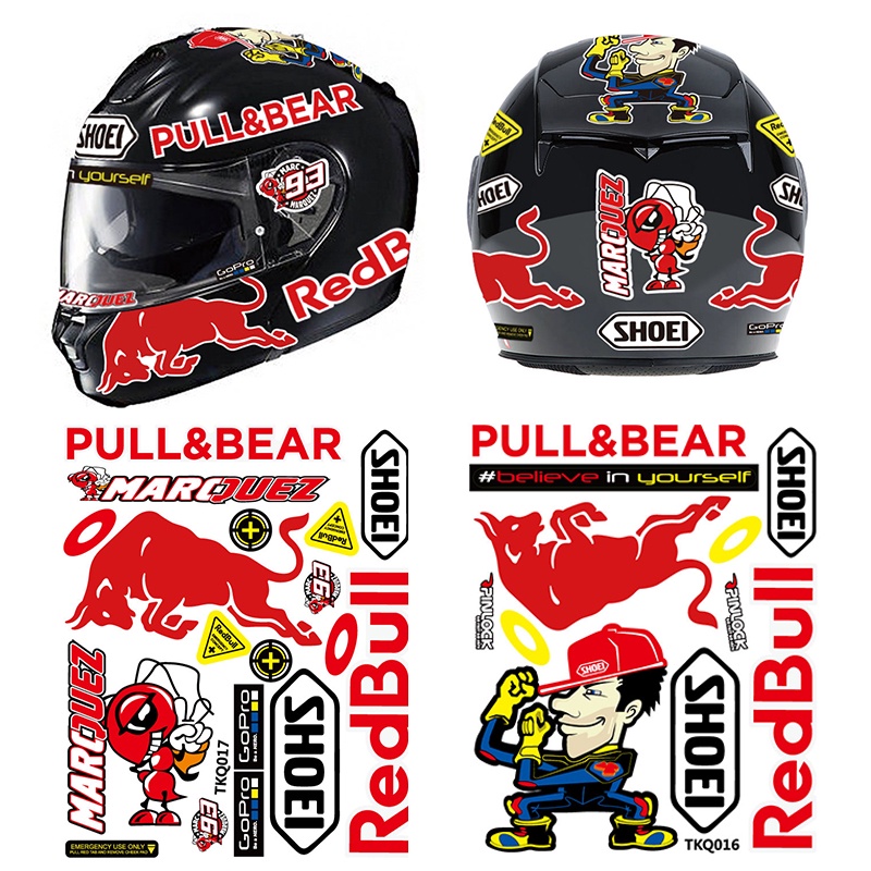 Red bull Miếng Dán Trang Trí Mũ Bảo Hiểm Chống Thấm Nước