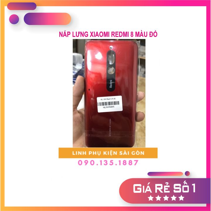 NẮP LƯNG XIAOMI REDMI 8 MÀU ĐỎ
