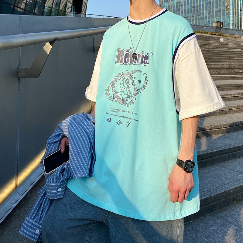 New Summer t-shirt Casual top Plus size t-shirt Korean Short Sleeve Men Tops Men's clothing