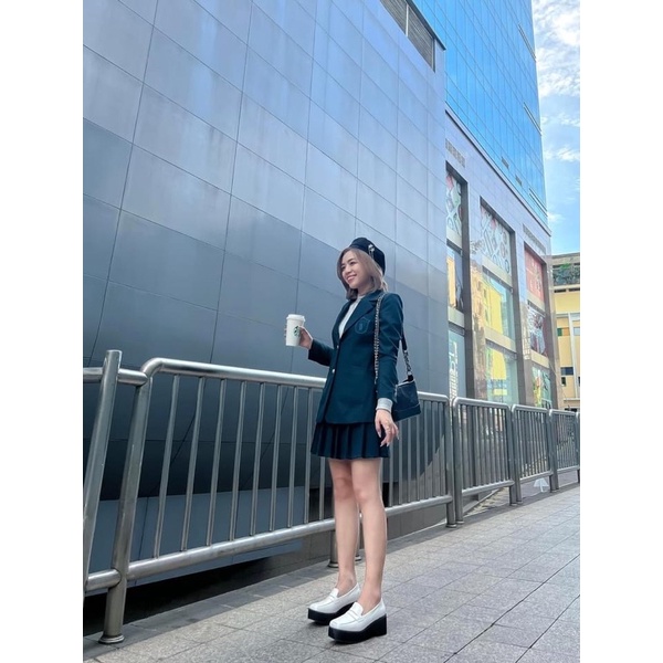 Set vest xanh dương style nữ sinh - Westminster Blazer/ Skirt - Walenty