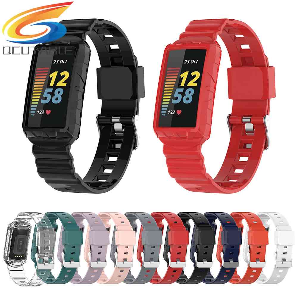 Dây Đeo Thay Thế Chất Liệu Silicon Màu Trơn Cho Fitbit Charge 5 / 4 / 4 SE / 3 / 3 SE