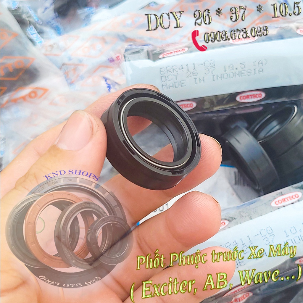 Phốt giảm sóc phuộc trước NOK/NACTEC DCY 26*37*10.5 | Nactec DCY 27*37*10.5 02 lò xo cho Nouvo, Sirius, NVX, Exiter,...