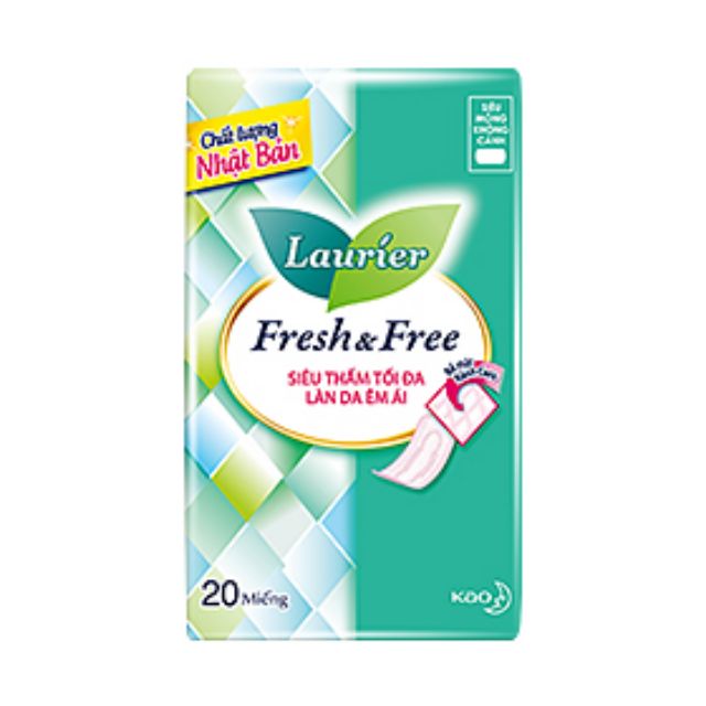 Laurier Fresh &amp; Free Ban Ngày Siêu Mỏng Không Cánh 20M