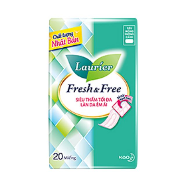 Laurier Fresh & Free Ban Ngày Siêu Mỏng Không Cánh 20M