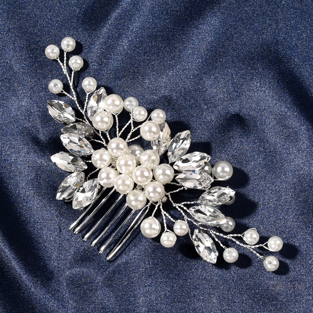 GETNOIVAS Lược Cài Tóc Đính Ngọc Trai Trắng Thời Trang Cho Nữ
