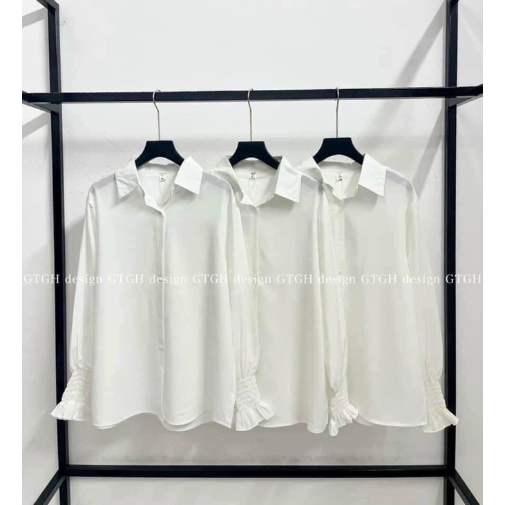 [GIÁ HUỶ DIỆT] Áo Sơ Mi Cổ Đức Chun Tay - Áo Sơ Mi Dáng Thụng Ulzzang Chun Tay Hot Trend (có ảnh thật)