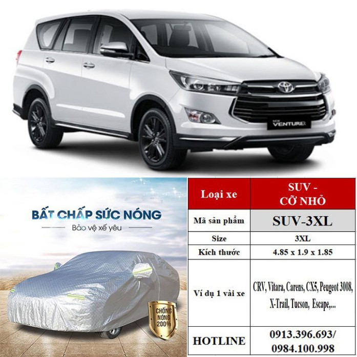 Sản Phẩm Bạt phủ xe ô tô tráng nhôm cao cấp dành cho các loại xe: toyota-hyundai-ford-mazda-kia-Honda-mitsubishi-nissan-