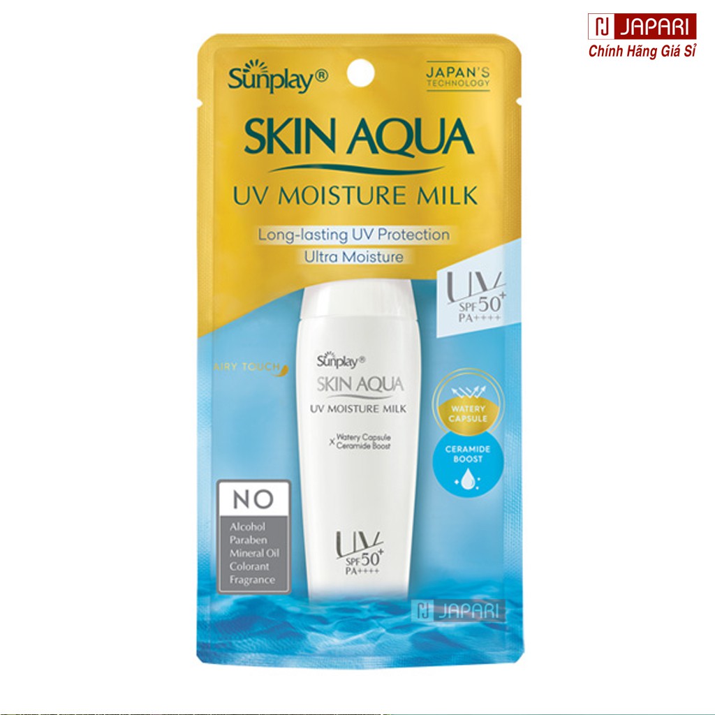 Kem Chống Nắng Sunplay Skin Aqua UV Moisture Milk CHÍNH HÃNG Dưỡng Ẩm Cho Da Mặt Kcn Rohto Nhật NẮP TRẮNG Mỹ Phẩm JAPARI