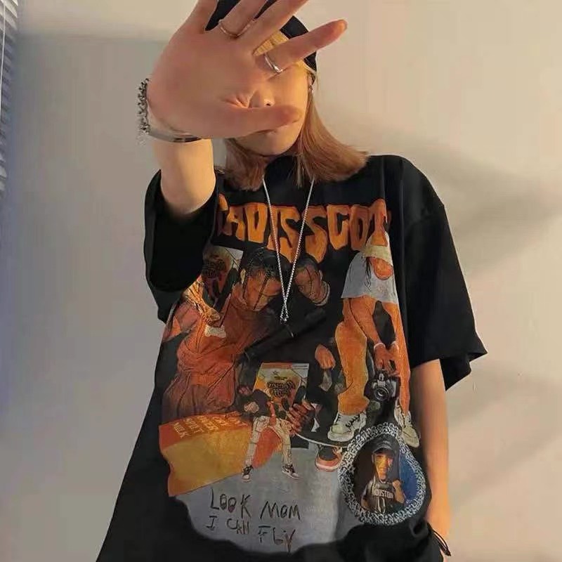 Áo thun Travisscott nam nữ unisex, tay lỡ form rộng, local brand Temi, phông hoạ tiết oversize, chất 100% cotton cao cấp