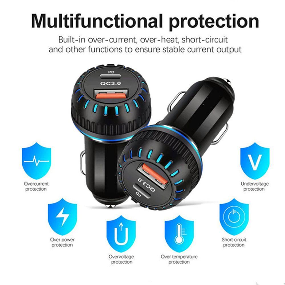 Bộ 2 Ổ Cắm Sạc Nhanh PD USB 3.1A 30W Cho Xe Hơi