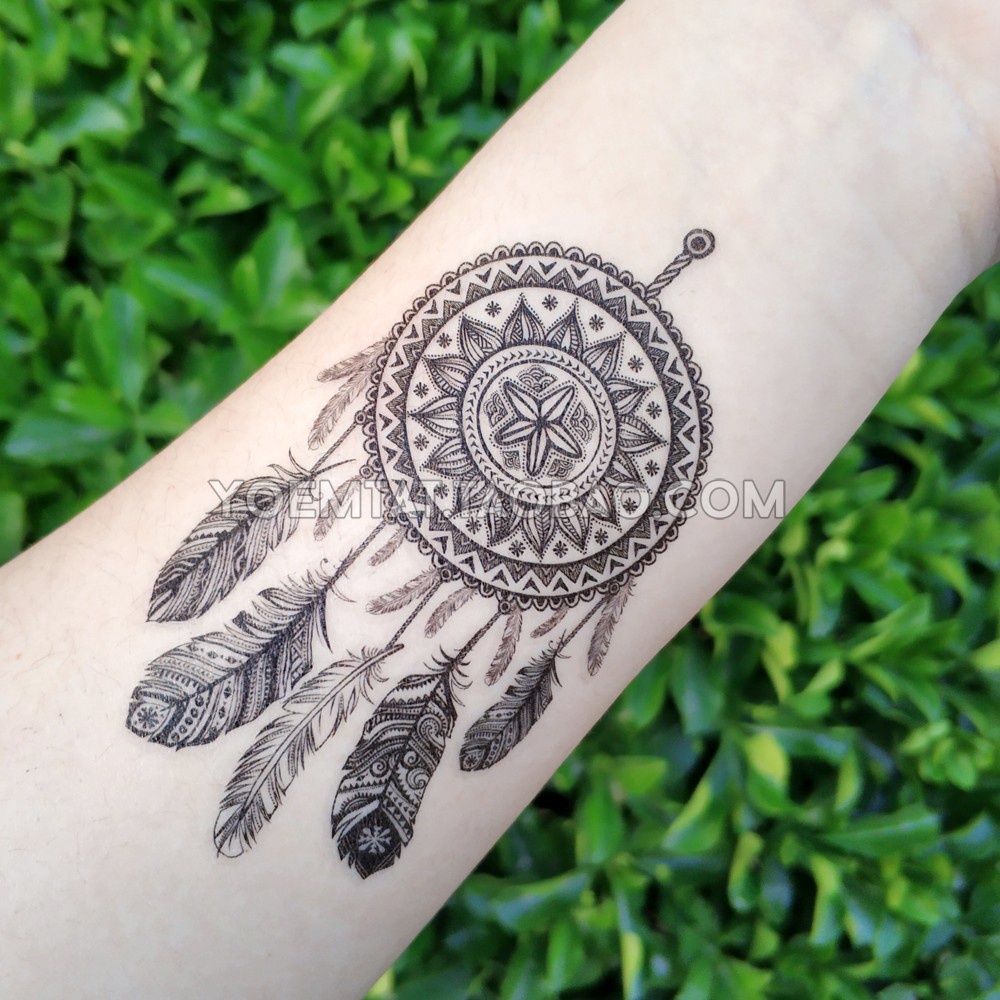 Hình xăm dán dreamcatcher chuông gió (nhiều mẫu).Xăm dán tatoo mini tạm thời, size &lt;10x6cm