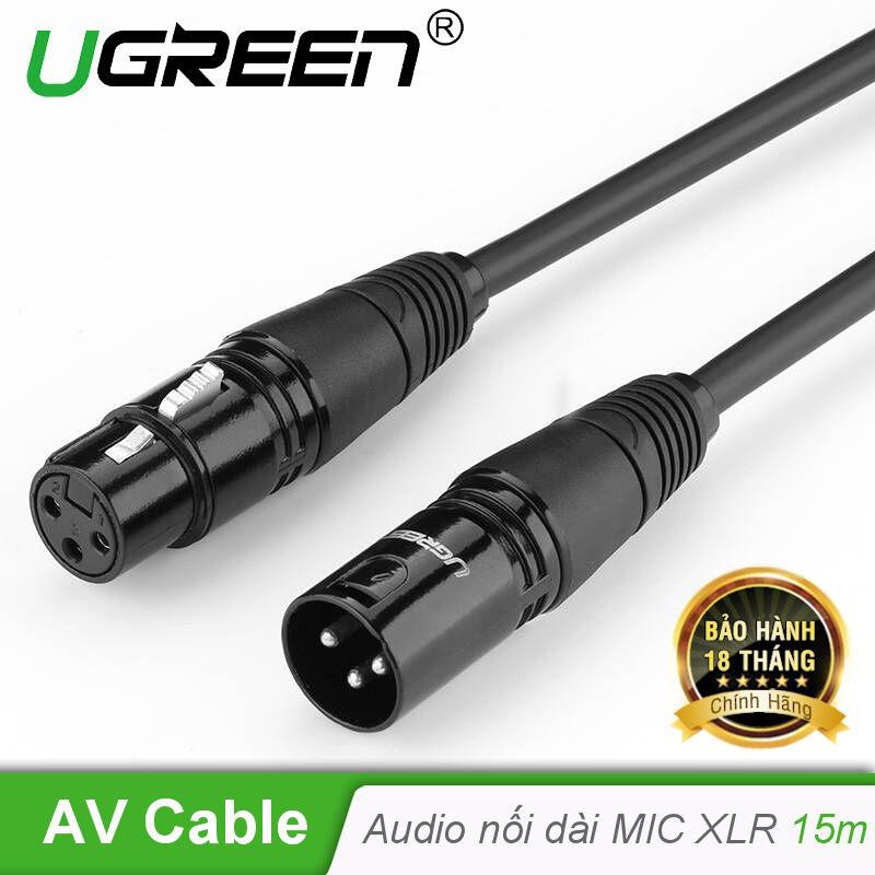 [Mã ELHACE giảm 4% đơn 300K] Cáp nối dài MICROPHONE XLR dài 15M Cao Cấp UGREEN 20716 Chính Hãng