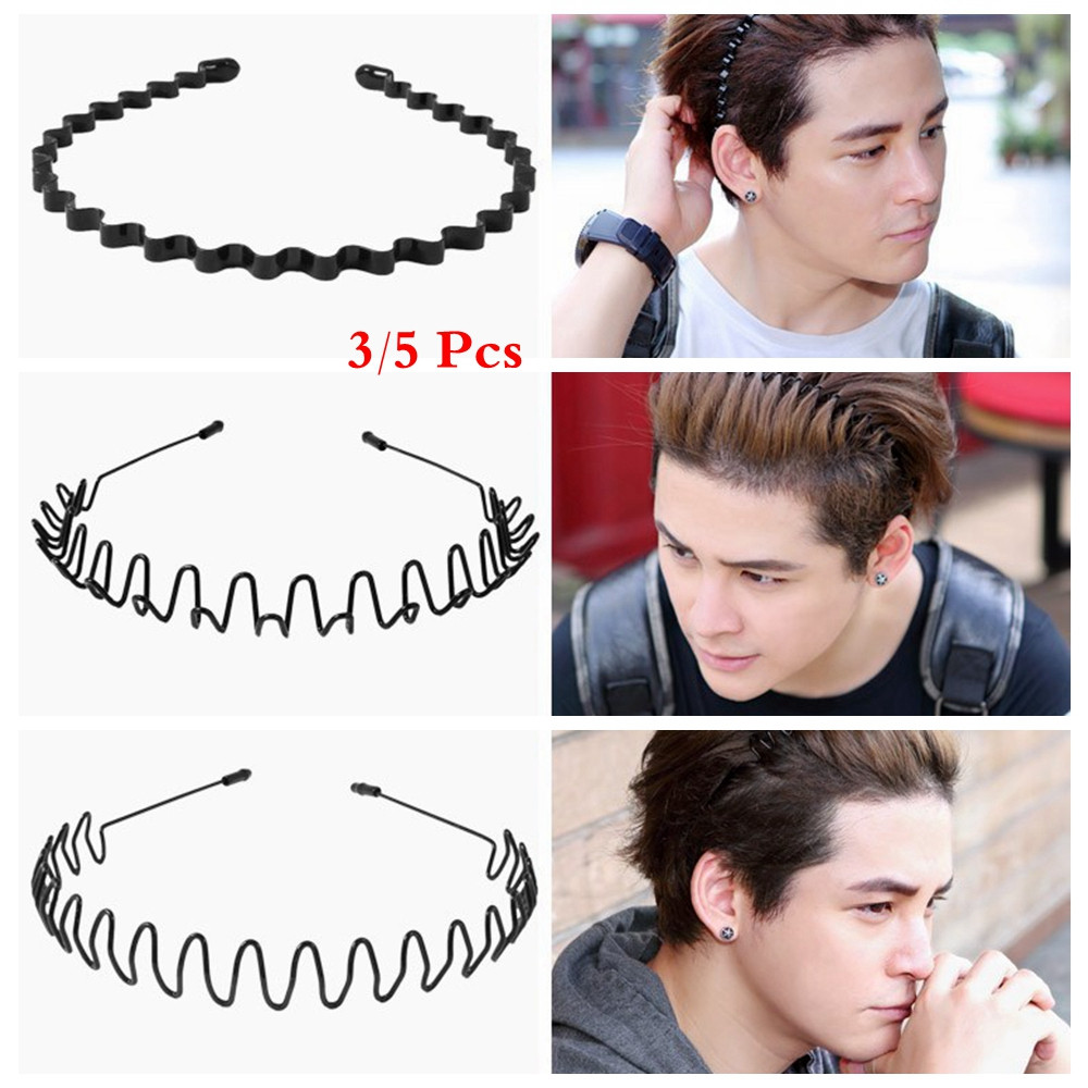 Bộ 3/5 Băng Đô Cài Tóc Bằng Kim Loại Phong Cách Thể Thao Cá Tính