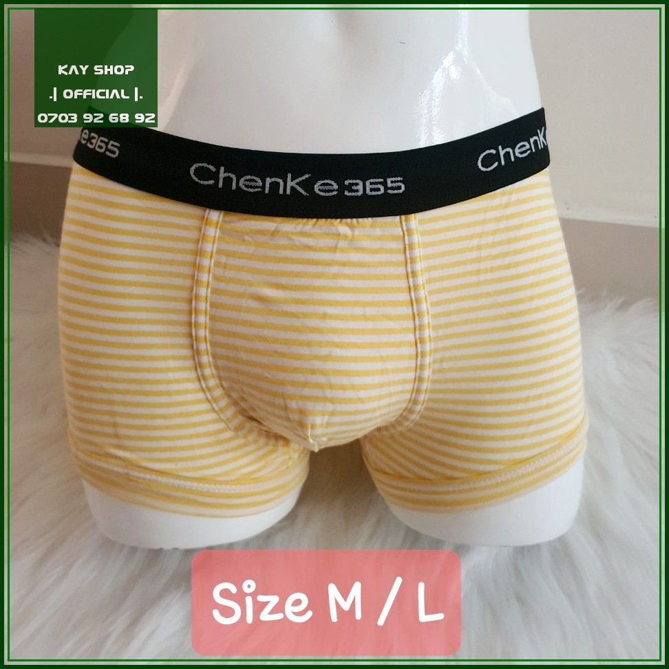 [Hình thật] Quần lót nam sịp đùi boxer CHANKE 365  thun cotton sọc ngang - Quần sịp nam tôn mông quyến rũ