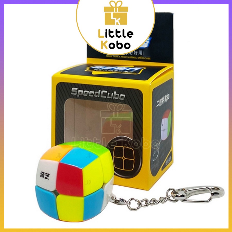 Móc Khóa Rubik 2x2 Stickerless QiYi Cube Rubic 2 Tầng Đồ Chơi Trí Tuệ