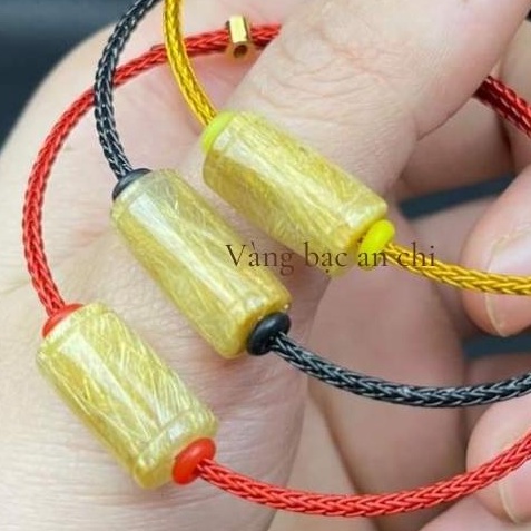 Vòng tay lu thống đá tóc vàng mệnh kim / thổ, Anchi jewelry