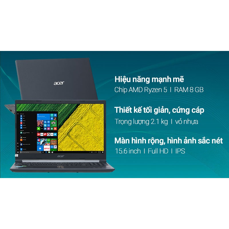 Laptop Acer Aspire 7 A715-42G-R4ST NH.QAYSV.004 (R5-5500U | 8GB | 256GB | GTX 1650 4GB | 15.6 inch FHD | WIn 10) | BigBuy360 - bigbuy360.vn