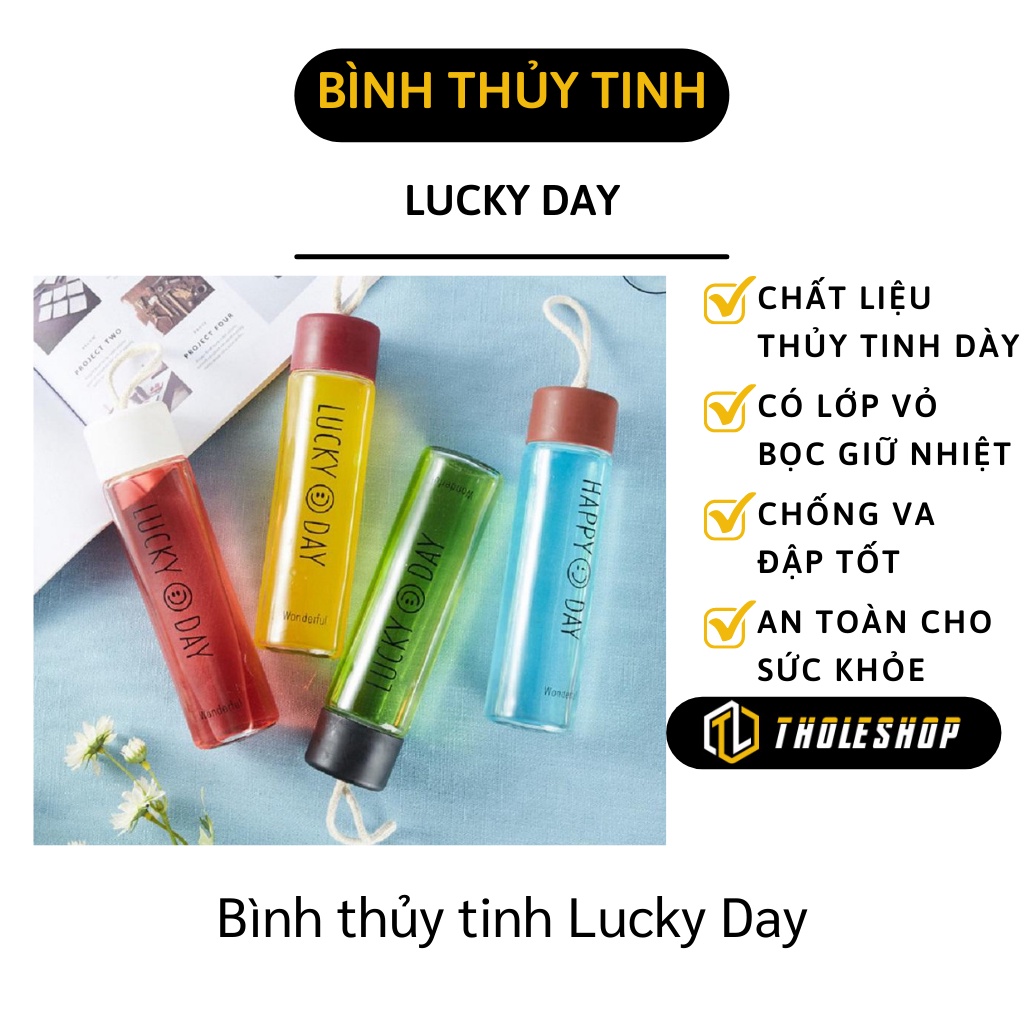 Bình Nước - Bình Đựng Nước Thủy Tinh Mờ Có Lớp Vỏ Bọc Giữ Nhiệt, Chống Va Đập 360ml 8811