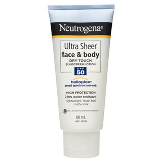 (FREE SHIP - Hàng chính hãng Úc) Kem chống nắng Neutrogena Ultra Sheer Face & Body Dry Touch Sunscreen Lotion SPF50 88ml