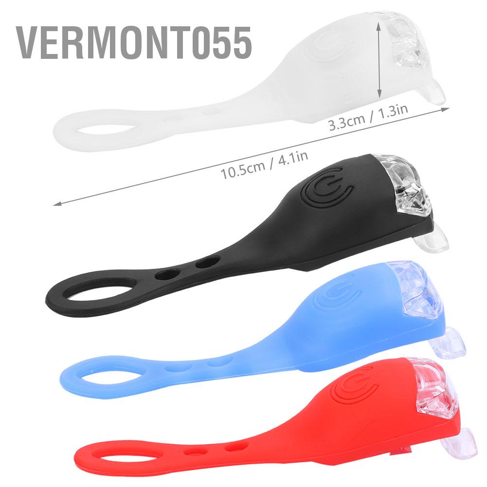Hàng Hot Xe đạp Silicone Frog Mặt trước / Phía sau Đèn LED cảnh báo Đèn flash Xe đạp Không thấm nước Hàng giao ngayVermont055