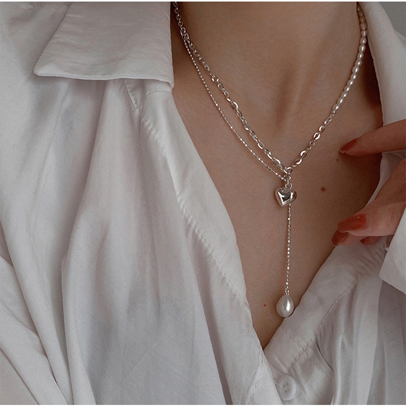 V.I.T House | Dây chuyền S925 tim đá bạc