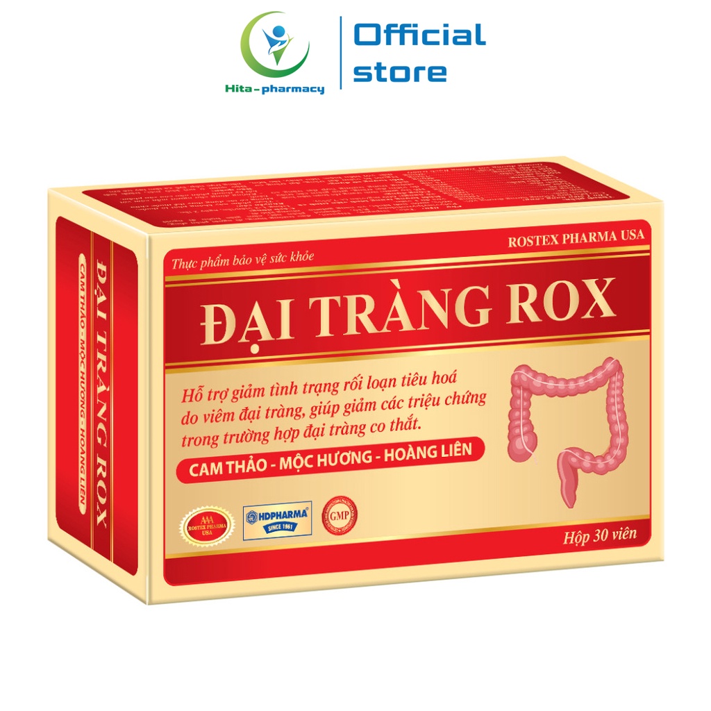Đại Tràng Rox HDPHARMA thảo dược giảm viêm đại tràng, rối loạn tiêu hóa - 30 viên (Đại Tràng Rox 30 viên)