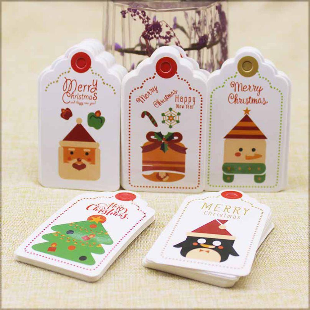 LAKAMIER Set 50 Thẻ Giấy Treo Trang Trí Giáng Sinh Kèm Dây Treo Mới