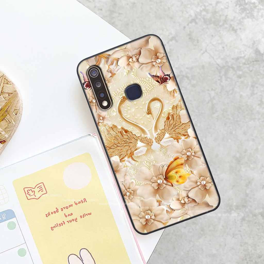 Ốp lưng Vivo Y19 / U3 hình hình hoa, thiên nga, đẹp thời trang - CAO CẤP - SANG TRỌNG