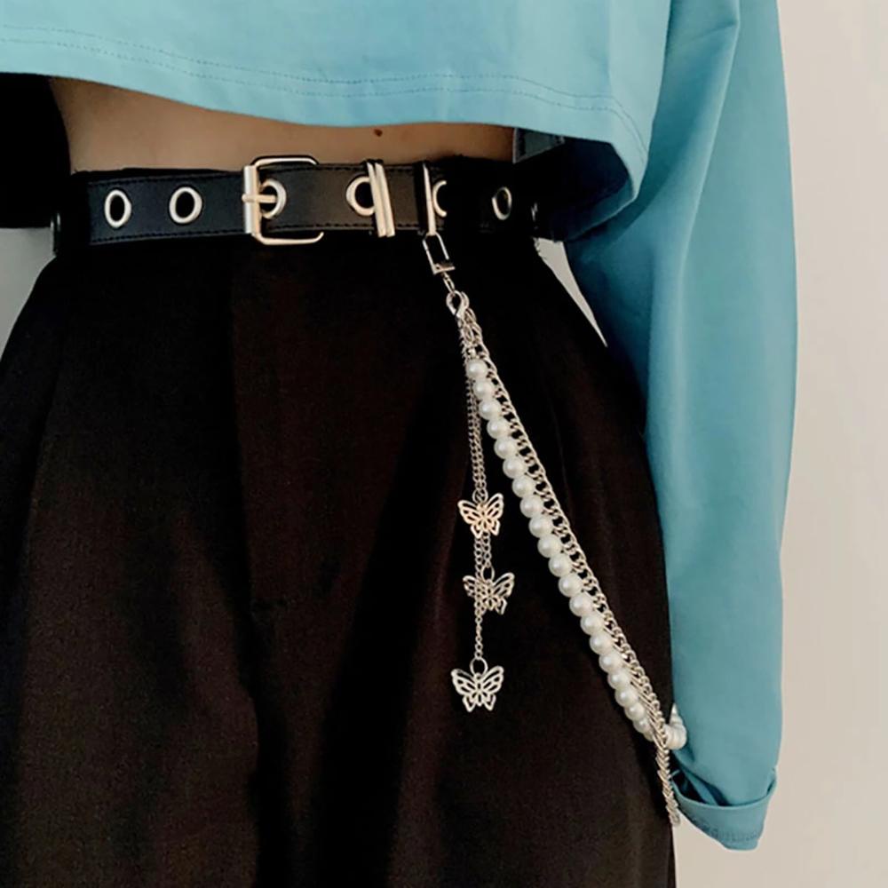 Dây Xích Đeo Thắt Lưng Quần Jean Phong Cách Hip Hop Đơn Giản Gợi Cảm Cho Nam Và Nữ