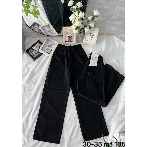 Quần Baggy Jean Nữ Lưng Cao Trơn 3 Màu Size Đại 40kg Đến 80kg Quần Baggy Bigsize Hàng VNXK MS105