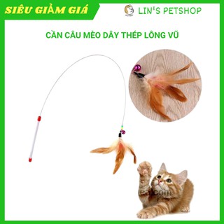[🛵FREESHIP + HOÀN XU☀️ ]ĐỒ CHƠI MÈO - CẦN CÂU DÂY SẮT LÔNG VŨ