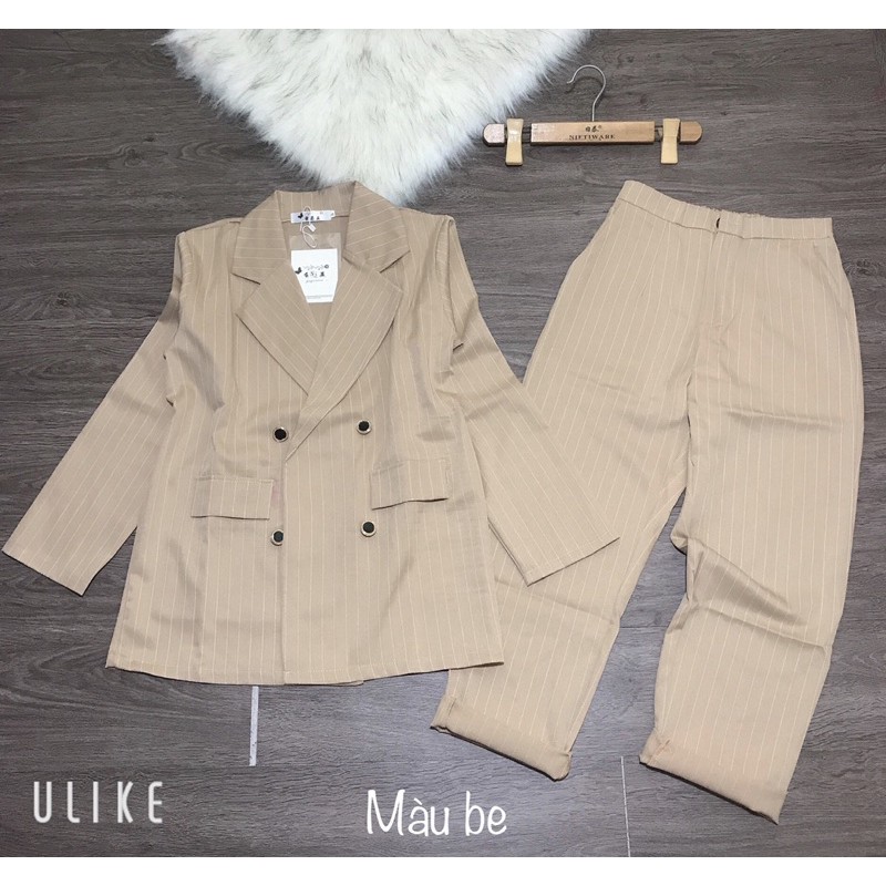 Set vest kẻ sọc sang chảnh