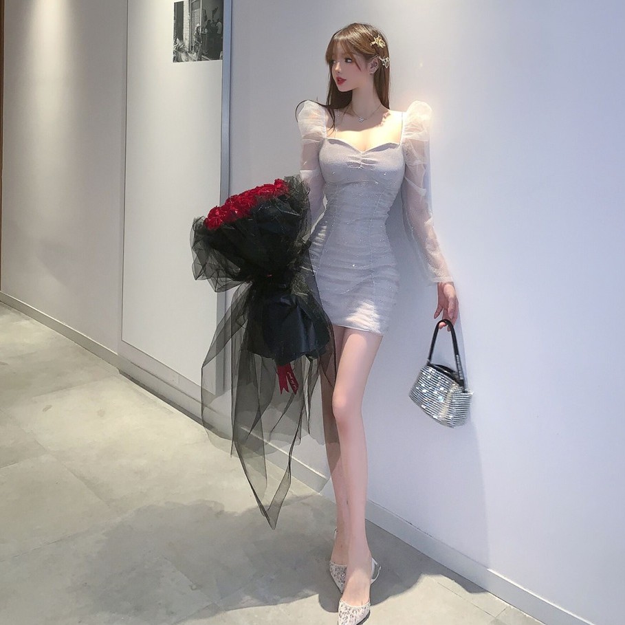 [Mã FATHANG5 giảm 10K đơn 50K] (얼짱) - ĐẦM KIM SA DÁNG ÔM QUYẾN RŨ ULZZANG | BigBuy360 - bigbuy360.vn