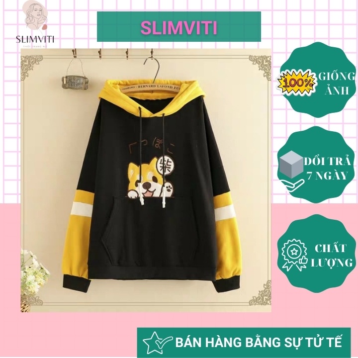 Áo hoodie cute form rộng nam nữ có dây kéo SLIMVITI KN01 | BigBuy360 - bigbuy360.vn