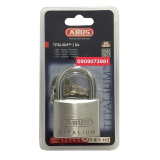 Ổ khóa abus 64ti/50 và 64ti/60 thân titalium rộng 50mm - 60mm chìa răng cưa