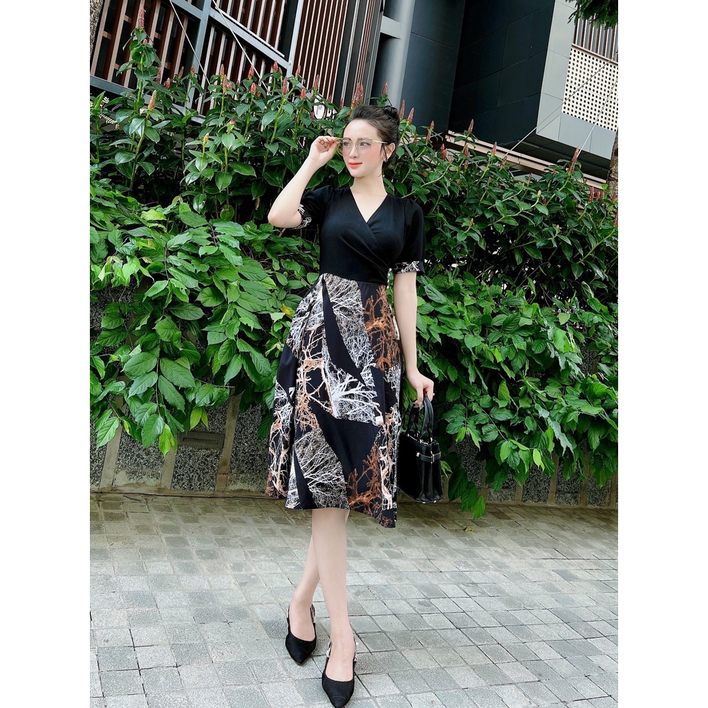 ĐẦM XÒE CS PHỐI HỌA TIẾT SANG TRỌNG – M02