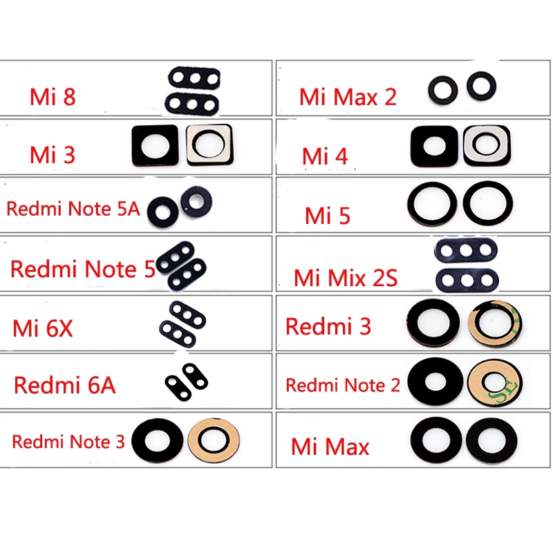 1 Kính Camera Sau Cho Xiaomi Mi A1 5x Mi5X Mix 2s Max Redmi Note 3 4 5a 7 5 8 6 Pro 6x Plus