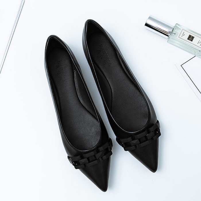 Giày Búp Bê Mũi Nhọn Đế Bằng Size 34-44 Mẫu Mới 2021 Thời Trang Cho Nữ