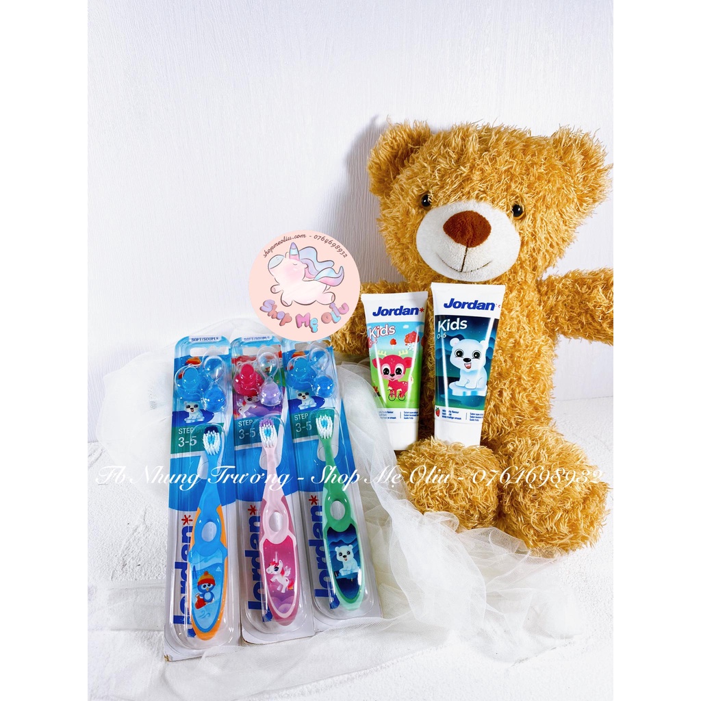 Bàn chải Jordan kèm đồng hồ cát cho bé 3-5 tuổi