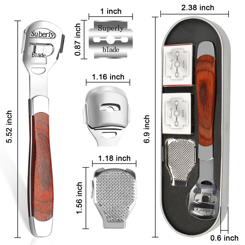 Cây Chà Gót Chân Inox Bằng Tay Hàng Xịn Cán Gỗ Siêu Sạch