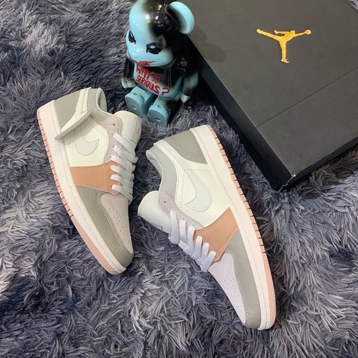 Giày thể thao jordan 1 milan cổ thấp, Giày jd1 milan màu hồng phấn mới bản đẹp