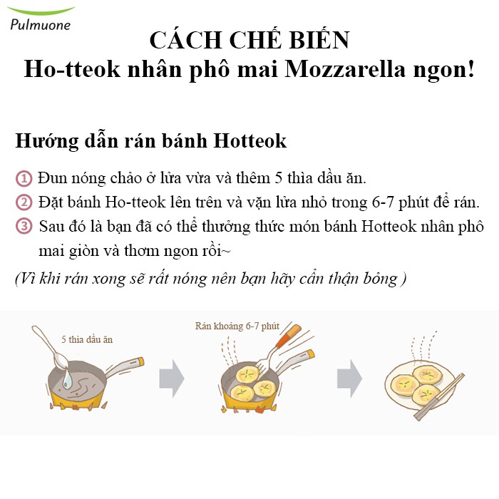 Bánh bao Ho-tteok nhân phô mai Mozzarella Pulmuone