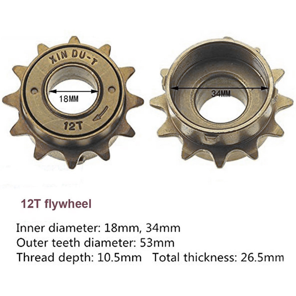 ADAMES Bicycle Accessories Bike Freewheel Sprocket Bicycle Parts Bicycle Freewheel Single Speed Freewheel Cycling 34MM Bike Gear 12T/14T/16T Electric Bicycle Sprocket Bicycle