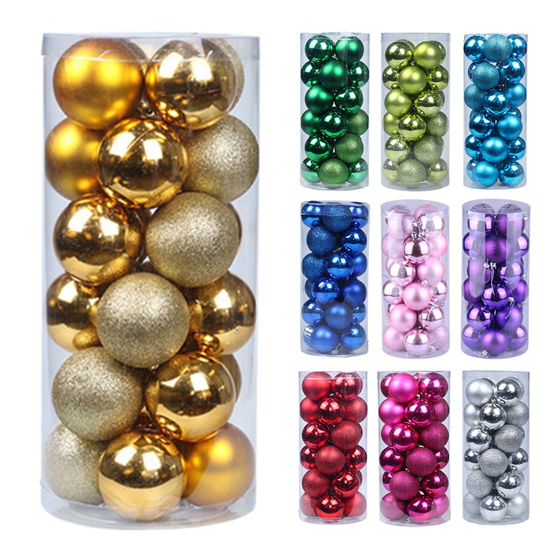 Tmdbyx Bộ 24 Quả Châu Trang Trí Cây Thông Giáng Sinh
