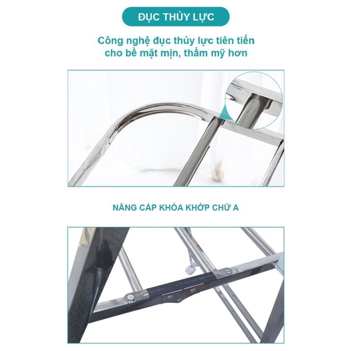 Giàn phơi đồ inox xếp gọn NIKITA 818ABX có bánh xe